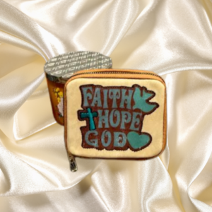 Faith Hope God Genuine Leather Pill Box