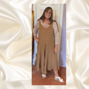 Milio Milano Linen Jumpsuit in Camel