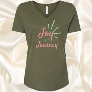 Military Green Joy in the Journey pink green Tees T-shirts Made in USA