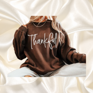 Thankful Graphic Sweatshirt Brown