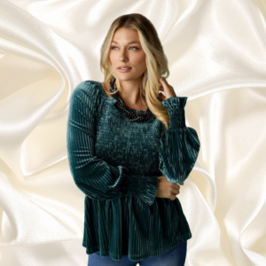 Holiday Top Velour in green