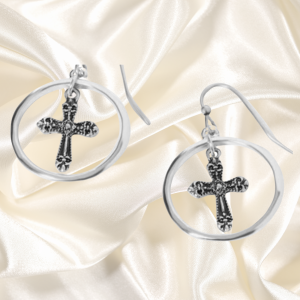 Earrings Cross Silver