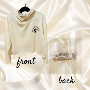 Bow Benders Clothing - Crop Hoodie in Cream