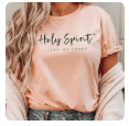 Tee with Holy Spirit Lead Me Graphic Pink