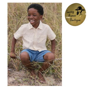 Shirt Linen Cotton Sand Floral Boy