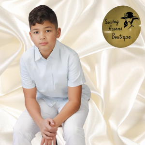 Shirt Linen Cotton Blue Floral Boy