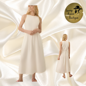 Dress in Cream Double Gauze Fabric