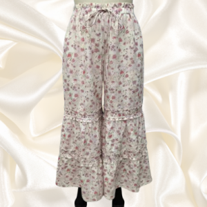 Pant Pink Floral Tiered