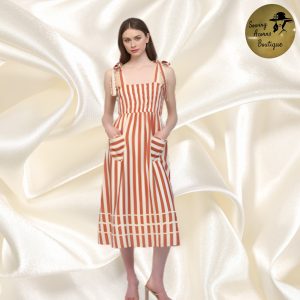 Jumpsuit Brown and White Stripes