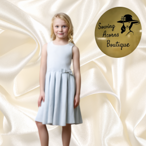 Dress Linen Cotton Girl Blue Sweater Pleated Sleeveless