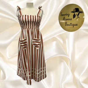 Jumpsuit Brown and White Stripes