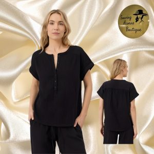 Top Short Sleeve Cotton in Black