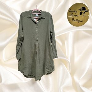 Top Tunic 100% Linen in Olive Made in USA