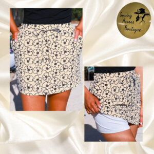 Skorts Flowers Black White