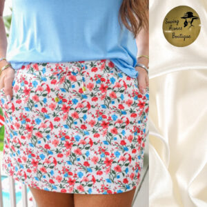 Skorts Patriotic Red White Blue Blooms
