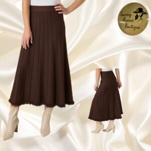 Skirt Cable Knit Dark Brown