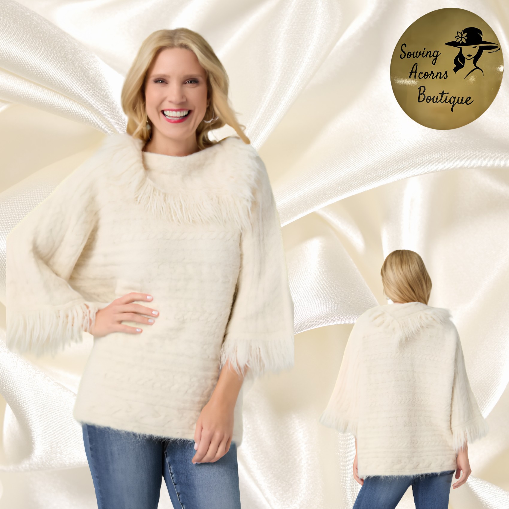 sweater envelope neck quarter sleeves Sowing Acorns Boutique