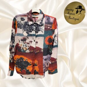 Top Printed Button Up Long Sleeve Fall