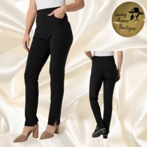 Pant Black Straight Leg Side Slit