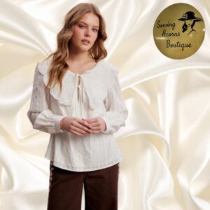 Top White Embroidered Collar