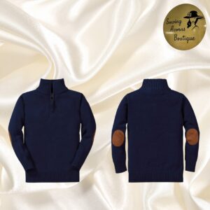 Boy Sweater with Elbow Patches Navy